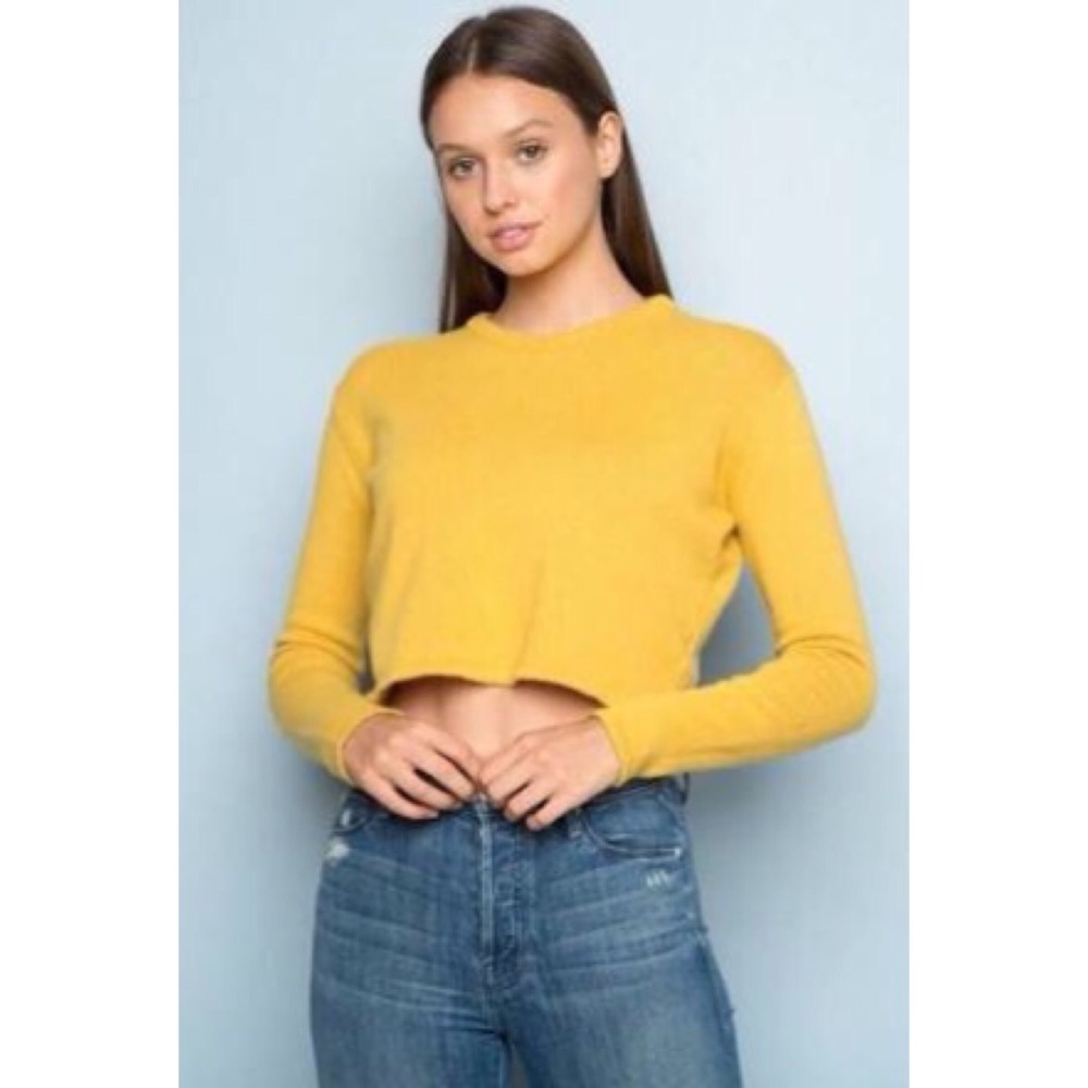 NWOT Brandy Melville mustard cropped sweater